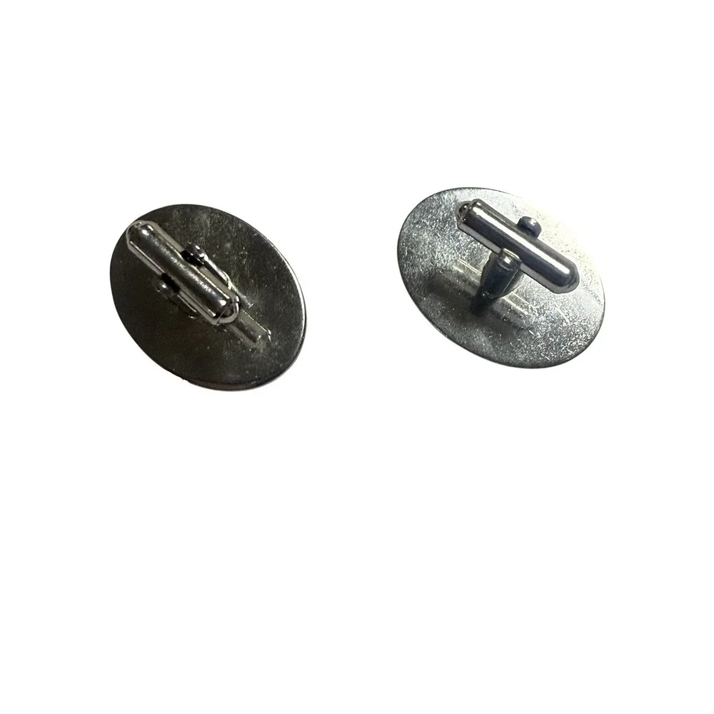 Cuff Links With S Monogram Black And Silver